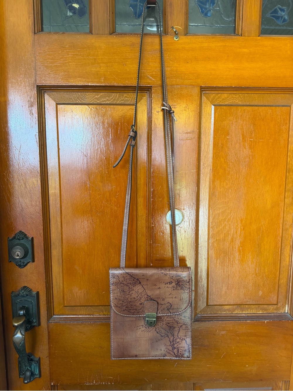 Patricia Nash Leather Signature Map Crossbody